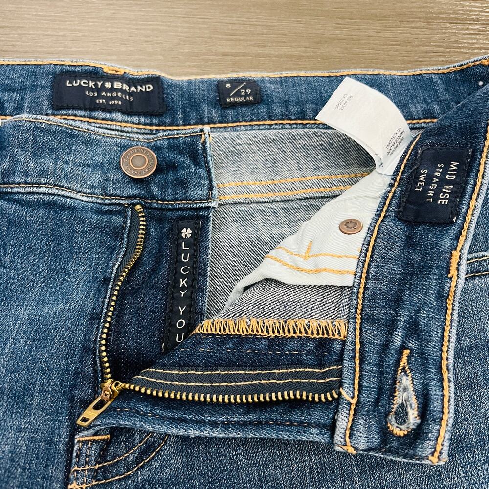 Lucky Brand Jeans Women's Size 8/29 Blue Mid Rise Straight Sweet Denim - Picture 5 of 14